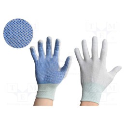 1 set x ANTISTAT - 109-0603 - Protective gloves, ESD, XL, polyamide,PVC,carbon fiber