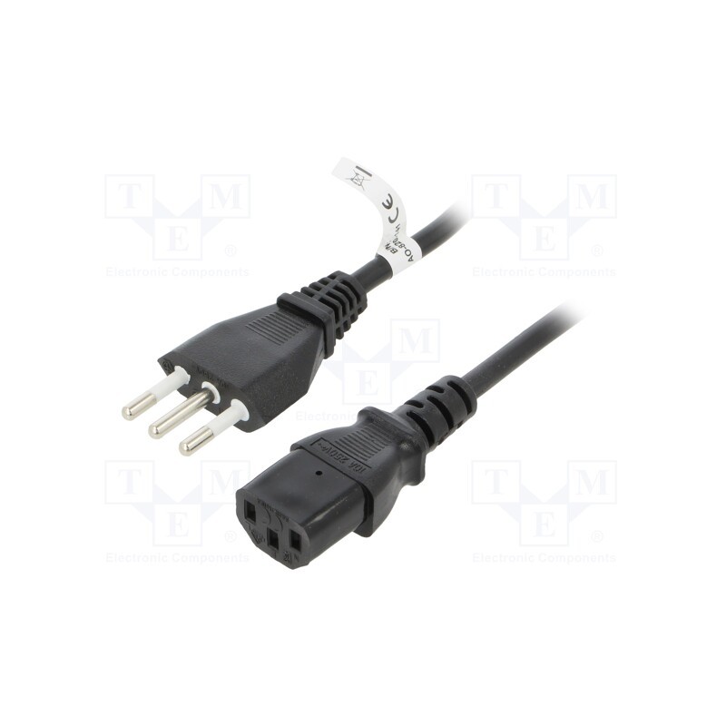 1 pcs x Goobay - 97203 - Cable, CEI 23-50 (L) plug,IEC C13 female, PVC, 1.8m, black, 10A