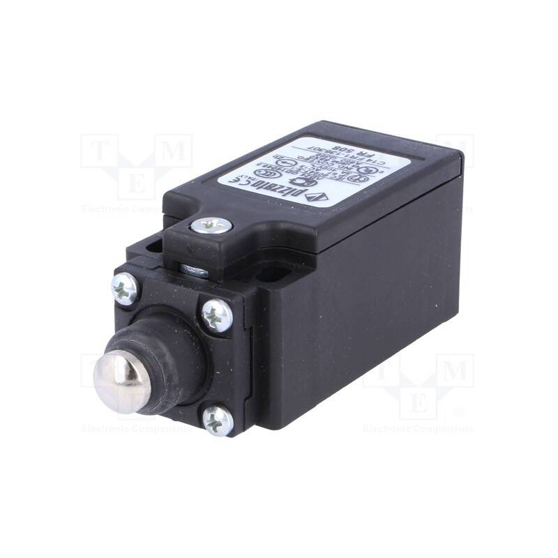 1 pcs x PIZZATO ELETTRICA - FR 508 - Limit switch, rubber seal,pin plunger Ø10mm, NO + NC, 10A, IP67
