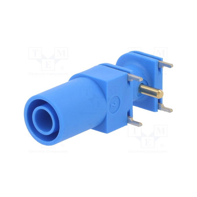 1 pcs x STu00c4UBLI - 66.9040-23 - Socket, 4mm banana, 24A, 33mm, blue, gold-plated, on panel,PCB