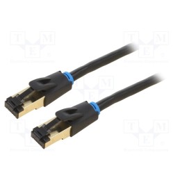 1 pcs x VENTION - IKABN - Patch cord, S/FTP, Cat 8, OFC, PVC, black, 15m, Plating: gold-plated