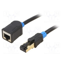 1 pcs x VENTION - IBLBK - Extender RJ45, S/FTP, 6, OFC, PVC, black, 8m, RJ45 socket,RJ45 plug