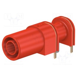 1 pcs x STu00c4UBLI - 66.9040-22 - Socket, 4mm banana, 24A, 33mm, red, gold-plated, on panel,PCB