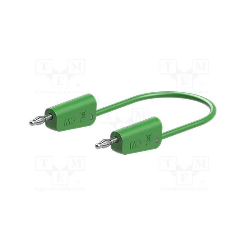 1 pcs x STu00c4UBLI - 64.1030-07525 - Test lead, 60VDC, 30VAC, 19A, banana plug 4mm,both sides, green