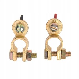 Battery terminal plus and minus brass butterflies x2
