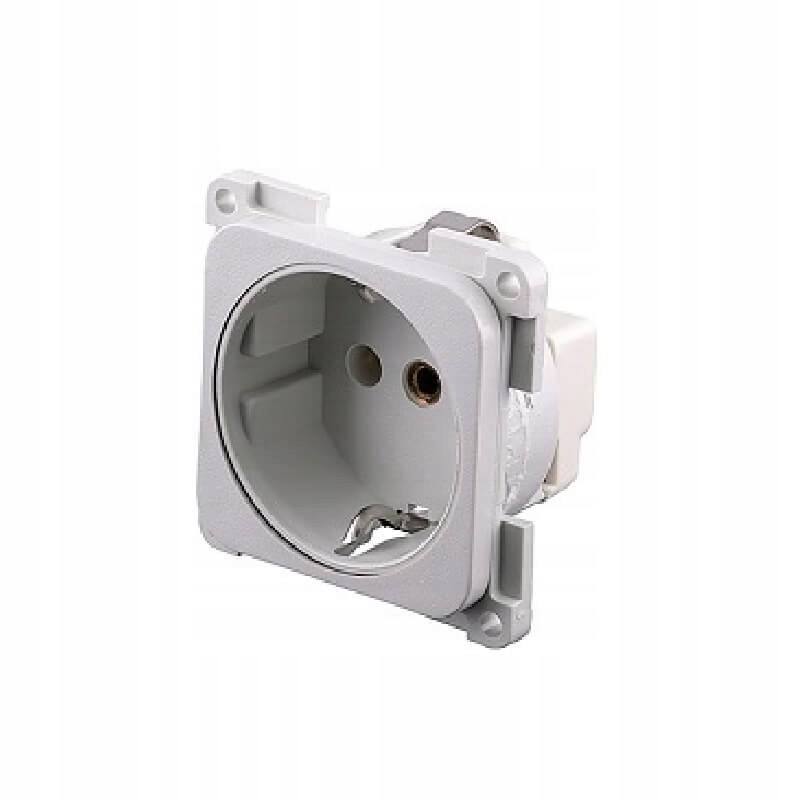 Schuko insert, 2 poles, 10 16 a 250 v, gray