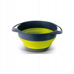 Foldable silicone bowl, strainer, drainer, lime