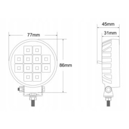 12x LED work lamp with switch tractor L0153