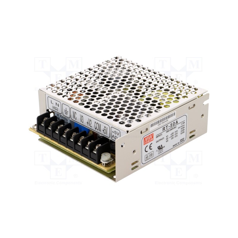 1 pcs x MEAN WELL - RT-50A - Power supply: switched-mode, for building in,modular, 46.5W