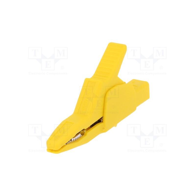 1 pcs x HIRSCHMANN T&M - AK 2 B 2540 GE - Crocodile clip, 34A, yellow, Grip capac: max.30mm, 300V, 972405103