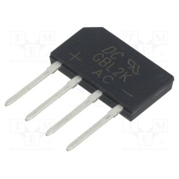 3 pcs x DC COMPONENTS - GBL2K - Bridge rectifier: single-phase, Urmax: 800V, If: 2A, Ifsm: 65A, flat