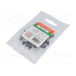 1 pcg x AKS ZIELONKA - 220105 -AS - Holder, white, for flat cable, 100pcs, with a nail, H: 6mm