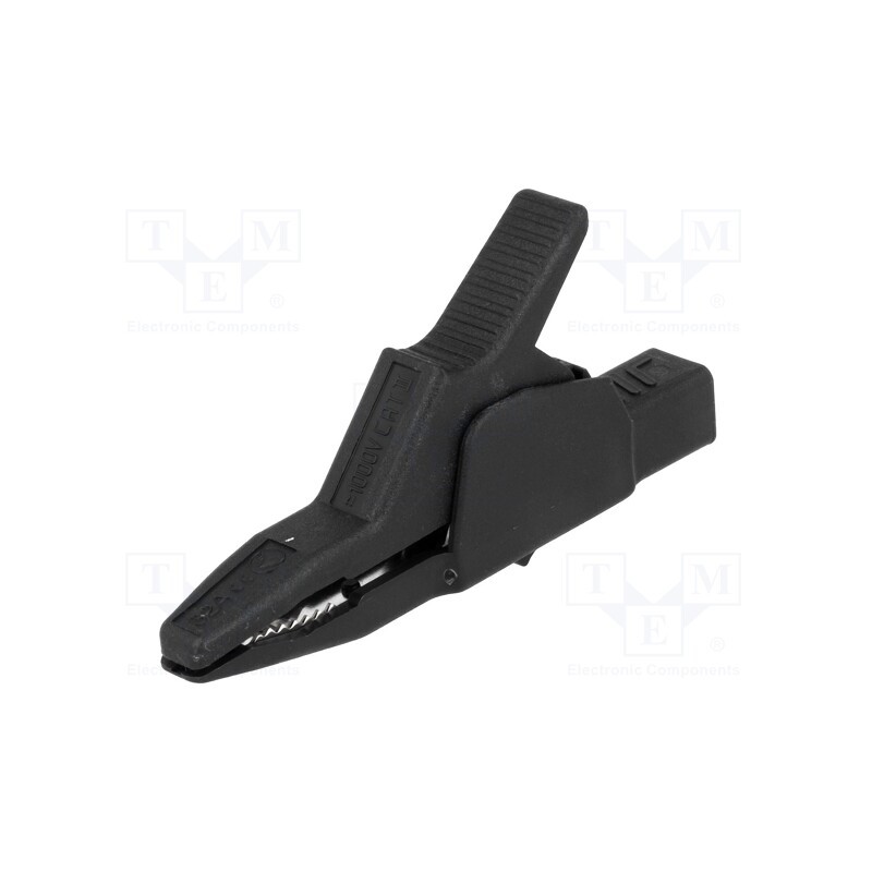 1 pcs x HIRSCHMANN T&M - AK 2 B 2540 SW - Crocodile clip, 34A, black, Grip capac: max.30mm, Socket size: 4mm