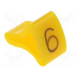 1 pcg x KURANT - MZ-5/6 -AS - Markers, Marking: 6, 15÷20mm, H: 25mm, A: 16mm, -30÷100°C, leaded
