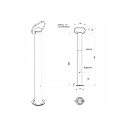Fixed support for unitrailer trailers 60cm fi 48mm