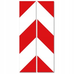 Red and white warning stripes stickers 14x60cm