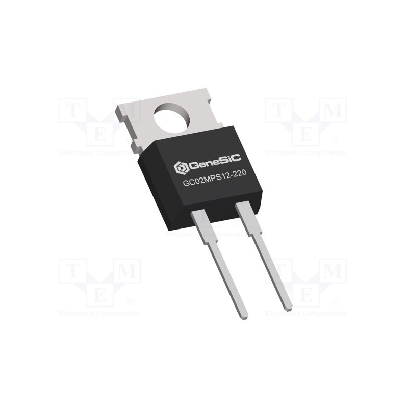 1 pcs x GeneSiC SEMICONDUCTOR - GC02MPS12-220 - Diode: Schottky rectifying, SiC, THT, 1.2kV, 2A, TO220-2,