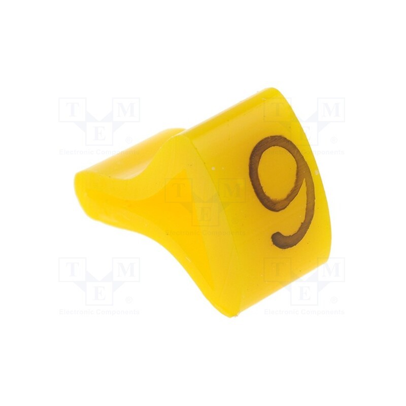 1 pcg x KURANT - MZ-3/9 - Markers, Marking: 9, 6÷10.5mm, H: 16mm, A: 10mm, -30÷100°C, leaded