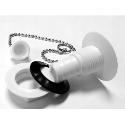 Straight drain, 19mm sink plug