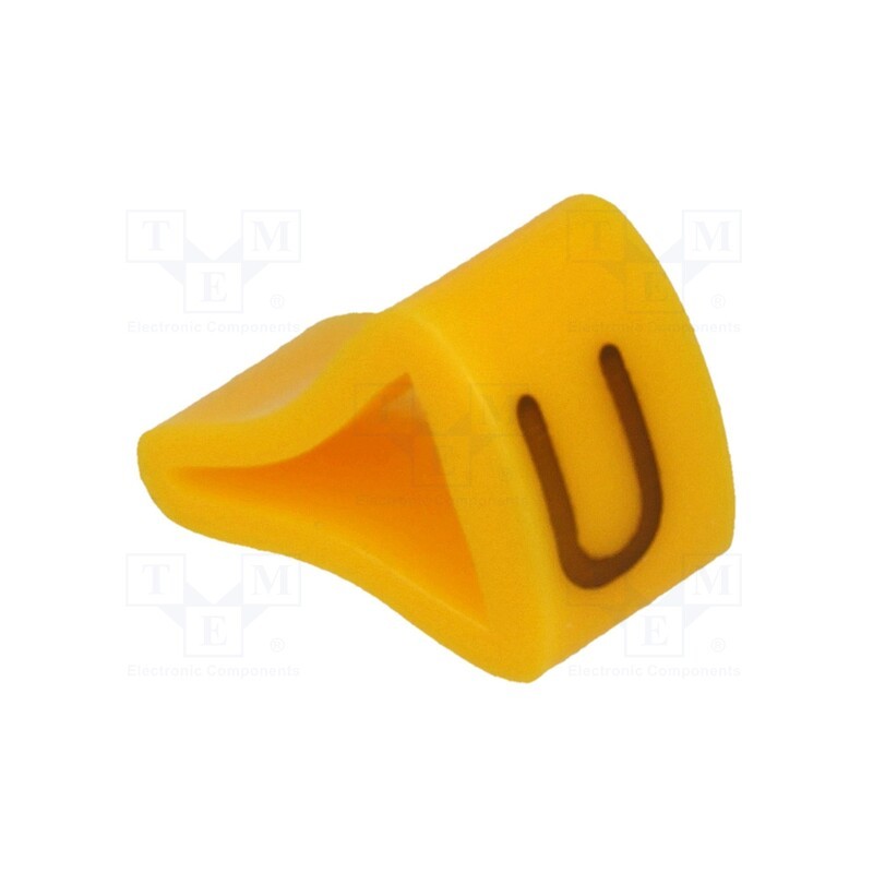 1 pcg x KURANT - MZ-2/U - Markers, Marking: U, 3÷6.5mm, H: 9mm, A: 7mm, -30÷100°C, leaded, L: 5mm