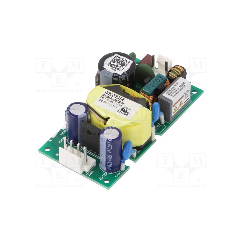 1 pcs x RECOM - RACM40-36SK/OF - Power supply: switched-mode, open, 40W, 120÷370VDC, 80÷264VAC