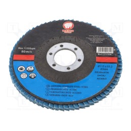 1 pcs x MEDID - LI115ZN60 - Flap grinding wheels, Ø: 115mm, Øhole: 22mm, Granularity: 60