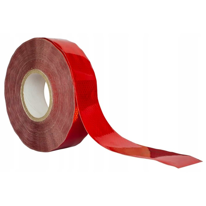 Premium self-adhesive reflective tape, red, approved, 10 m