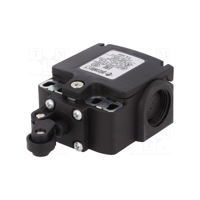 1 pcs x PIZZATO ELETTRICA - FX 502 - Limit switch, plastic roller Ø14mm, NO + NC, 10A, max.500VAC