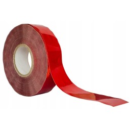 Premium contour warning reflective tape, red, approved, 10 m