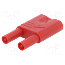 1 pcs x HIRSCHMANN T&M - KST S WS RT - Stackable safety shunt, 4mm banana, banana 4mm socket x2, 32A