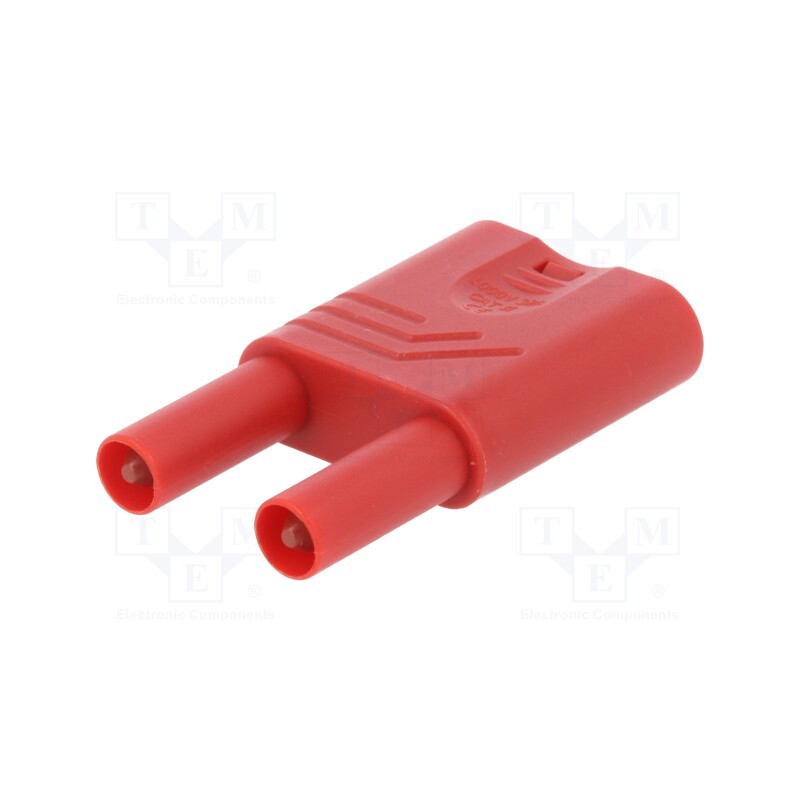 1 pcs x HIRSCHMANN T&M - KST S WS RT - Stackable safety shunt, 4mm banana, banana 4mm socket x2, 32A