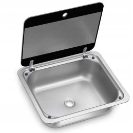 Dometic camper sink with glass cover