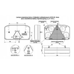Rear combination lamp with reflector, left