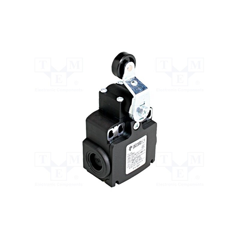 1 pcs x PIZZATO ELETTRICA - FX 551 - Limit switch, lever R 40mm, plastic roller Ø20mm, NO + NC, 10A