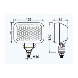Work lamp with LED floodlight 60 LEDs 12 24v