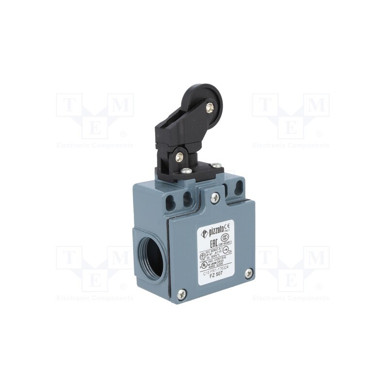 1 pcs x PIZZATO ELETTRICA - FZ 507 - Limit switch, plastic roller Ø22mm, NO + NC, 10A, max.500VAC