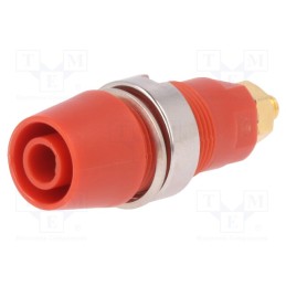 1 pcs x SCHu00dcTZINGER - SAB 6922 AU / RT - Socket, 4mm banana, 32A, 1kV, red, gold-plated, screw, insulated