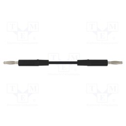1 pcs x SCHu00dcTZINGER - MFK 02 / 0.5 / 25 / SW - Test lead, 70VDC, 33VAC, 10A, banana plug 2mm,both sides, black
