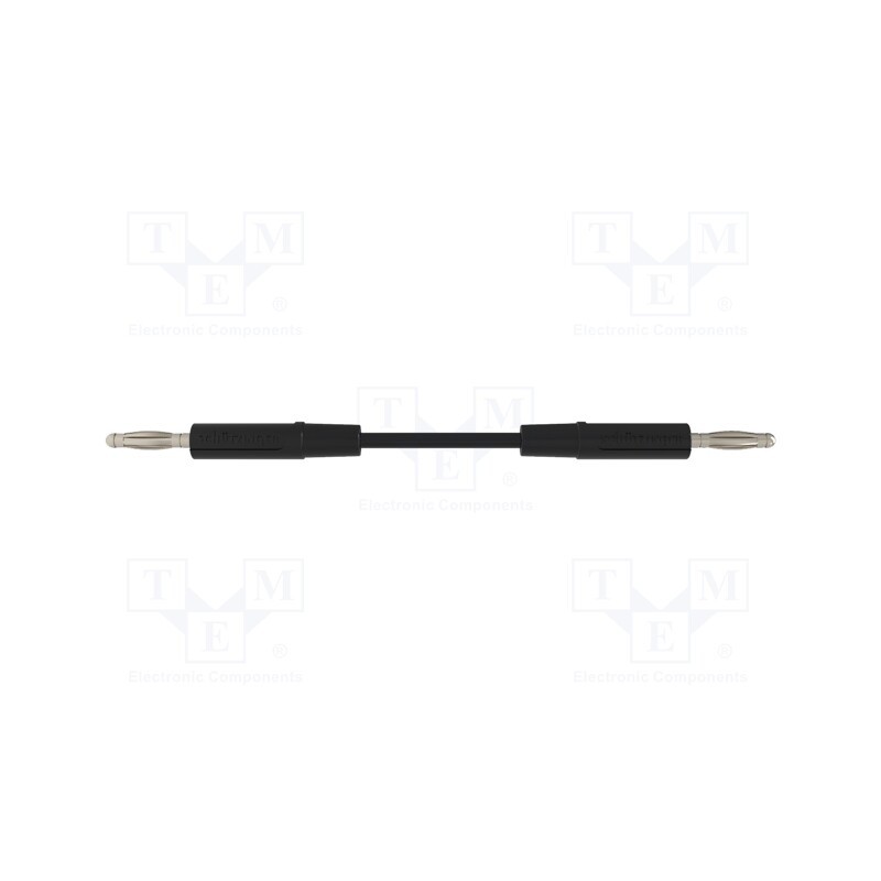 1 pcs x SCHu00dcTZINGER - MFK 02 / 0.5 / 25 / SW - Test lead, 70VDC, 33VAC, 10A, banana plug 2mm,both sides, black