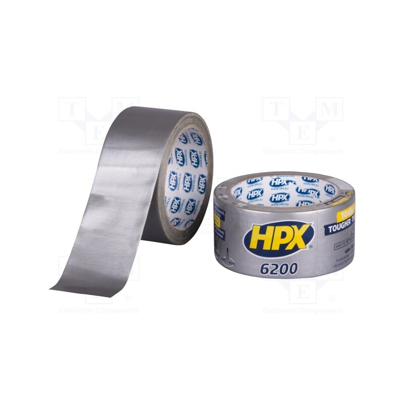 1 rol x HPX - CS5010 - Tape: duct, W: 48mm, L: 10m, Thk: 0.3mm, silver, natural rubber, 12%