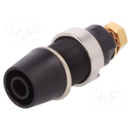 1 pcs x SCHu00dcTZINGER - SAB 6922 AU / SW - Socket, 4mm banana, 32A, 1kV, black, gold-plated, screw, insulated