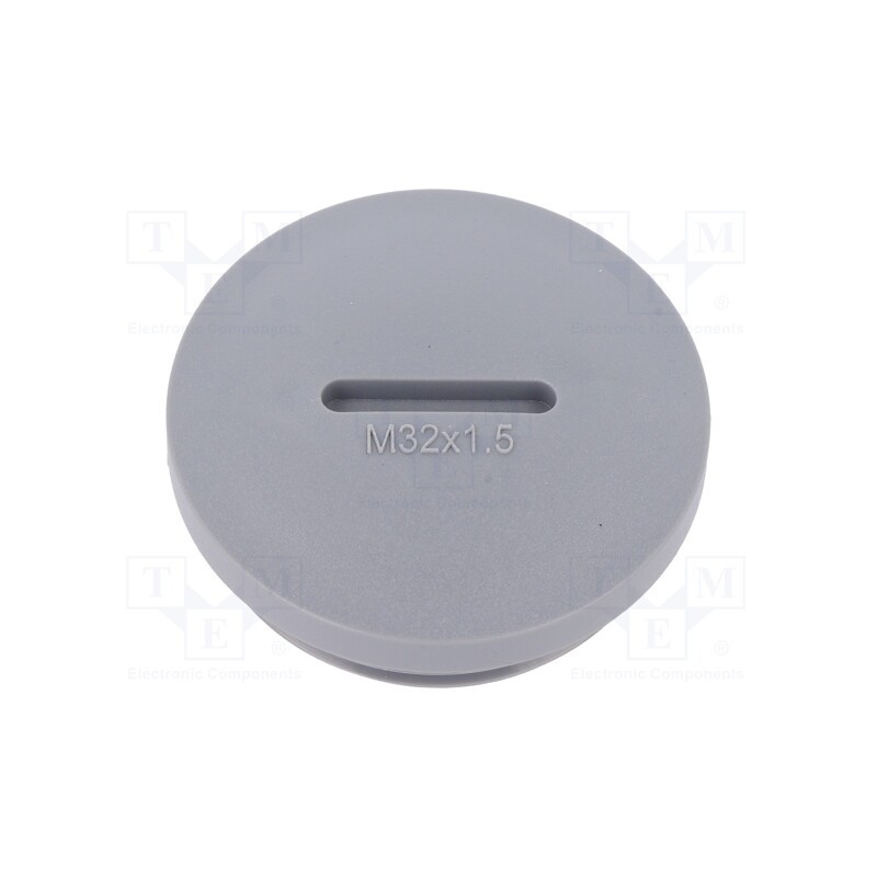 1 pcg x ALPHA WIRE - HPM32 SL080 - Stopper, M32, 1.5, polyamide, dark grey, Thread: metric, 8mm, 10pcs.