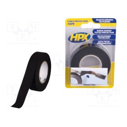 1 rol x HPX - TP1910 - Tape: textile, W: 19mm, L: 10m, black, Application: bundling