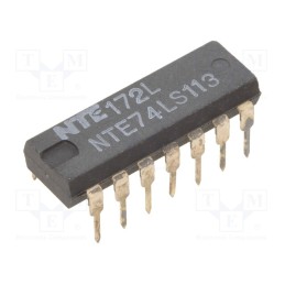 1 pcs x NTE Electronics - NTE74LS113 - IC: digital, JK flip-flop, Ch: 2, TTL, THT, DIP14