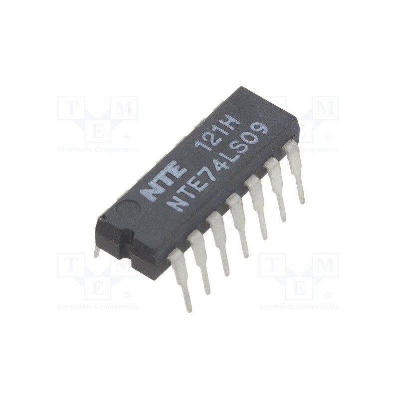 1 pcs x NTE Electronics - NTE74LS09 - IC: digital, AND, Ch: 4, IN: 2, TTL, THT, DIP14, OUT: open collector