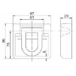 Load securing handle 2 5 tons, recessed cast