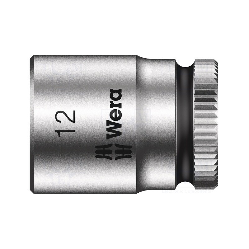 1 pcs x WERA - 5003511001 - Socket, 6-angles,socket spanner, HEX 12mm, 1/4', 23mm, Zyklop