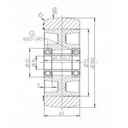 Support wheel Linde Still Jungheinrich electric trolley 100 40 75 2 axle 15