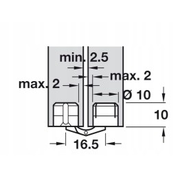 The hinge for the trailer top, 10 mm, requires 1 piece of hafele