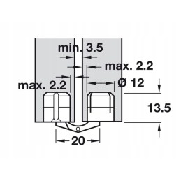 The hinge for the trailer top 12 mm requires 1 piece of hafele